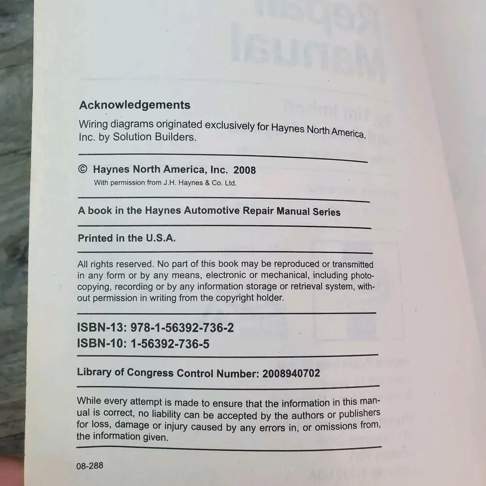 Hyundai Sonata 1999 thru 2008 All Models Haynes Repair Manual 43055